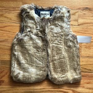 NWT OshKosh Toddler Girls 4T Faux Fur Vest - CUTE!
